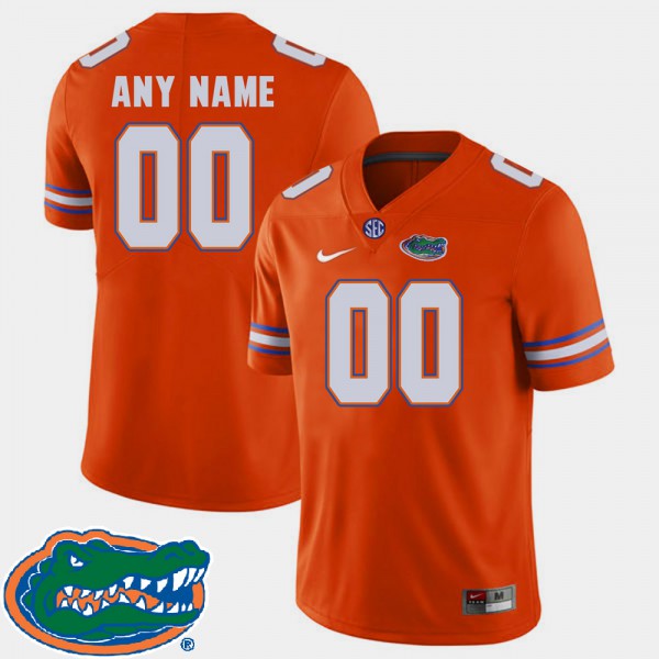 Florida Gators Men #00 College Football Jersey 2018 SEC Custom Jersey Orange